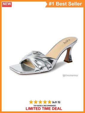 Twisted Knot Square Toe Heeled Sandals Open Toe Mid Heel Slip On